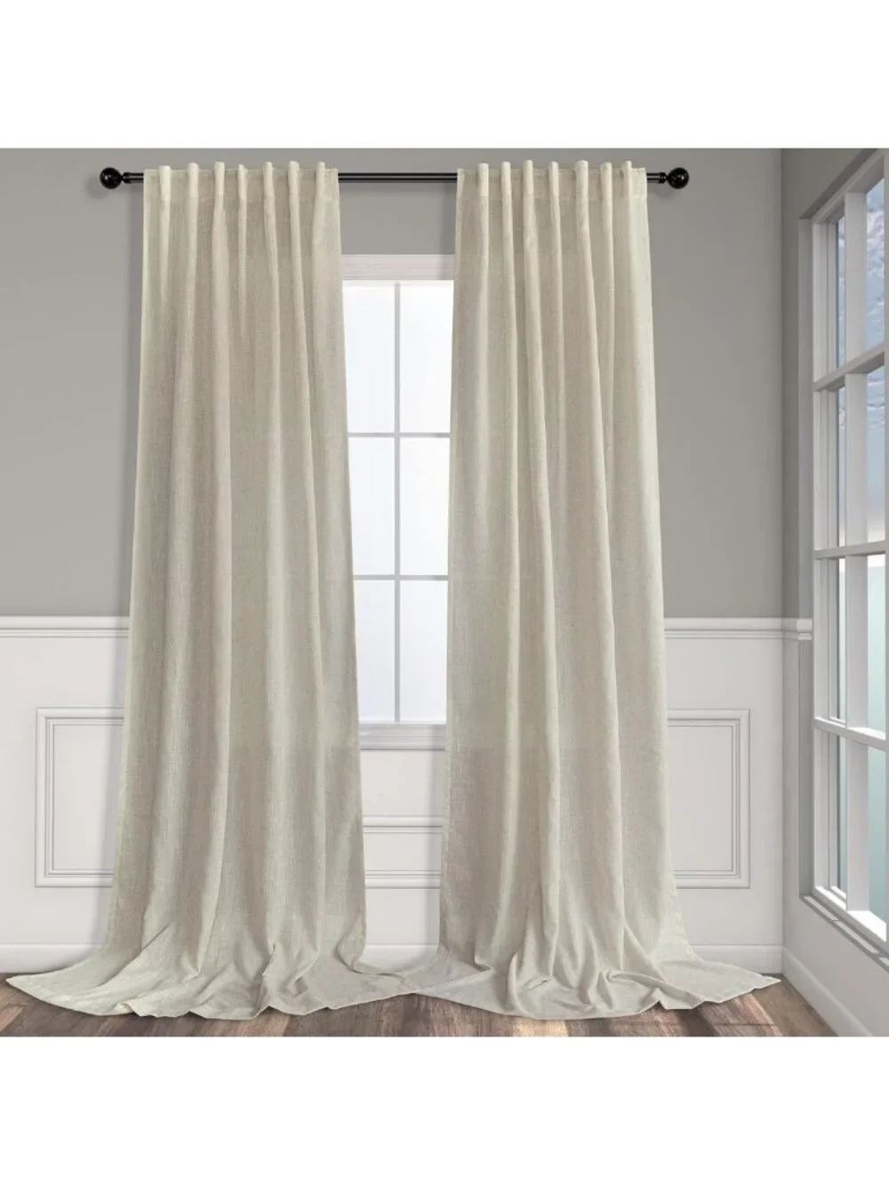 Rustic Farmhouse Flax Linen Curtains 90